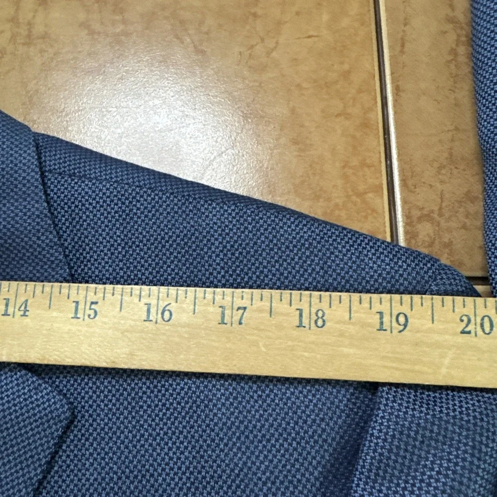 Bespoke Tom James Blue Weave Silk Wool Sport Coat Sz 42R Custom Jacket Blazer